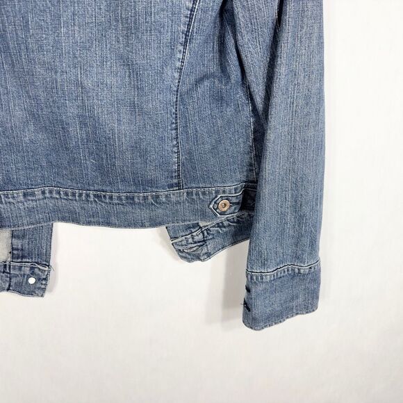 Levi Strauss Large Denim Jacket Blue Jean Button Down Cotton Stretch 361 - Picture 7 of 9
